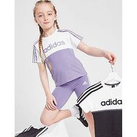 adidas Girls' Linear Colour Block T-Shirt/Shorts Children - Purple - Kids